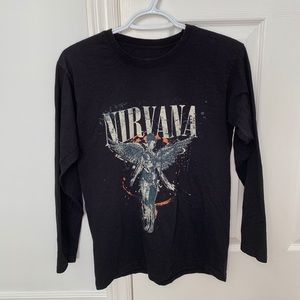 Black long sleeve Nirvana shirt